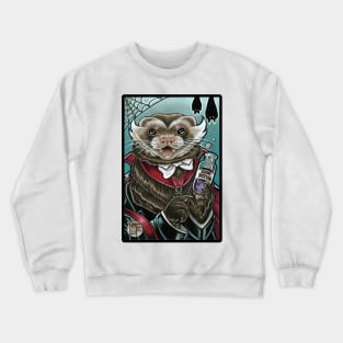 Grandpa Munster Ferret - Black Outlined Version Crewneck Sweatshirt